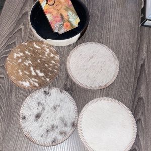 Cowhide coasters- new with tags
